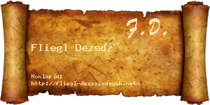 Fliegl Dezső névjegykártya