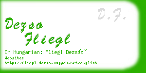 dezso fliegl business card